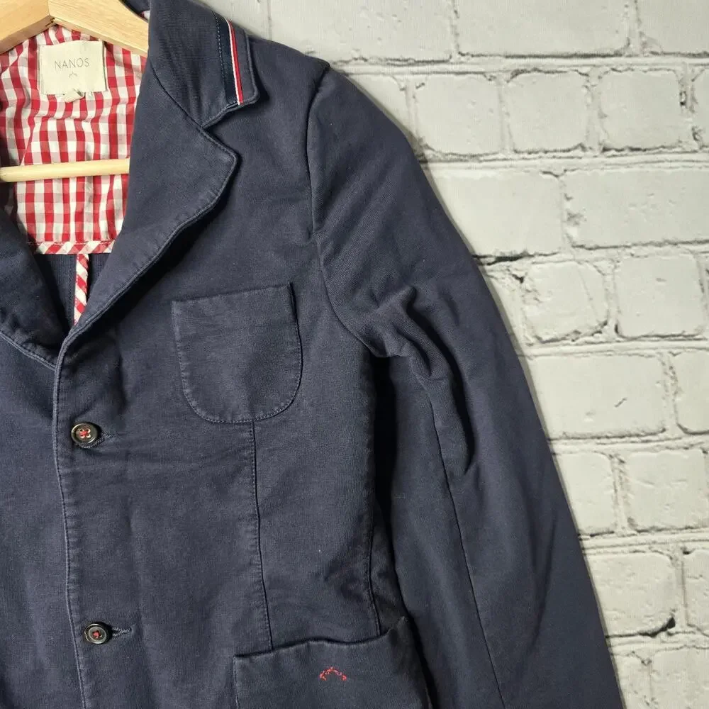 Nanos Navy Blue Cotton Two Button Soft Fabric‎ Blazer Size Kids 14
